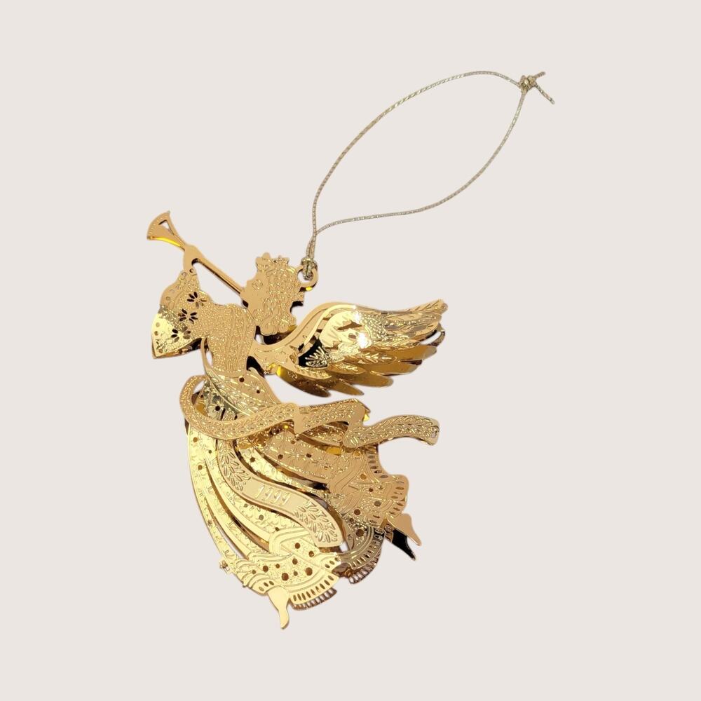 1999 Danbury Mint Gold Millennium Angel Ornament